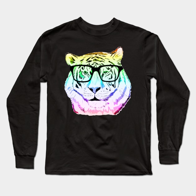 Rainbow Tiger Long Sleeve T-Shirt by TheGreatDawn